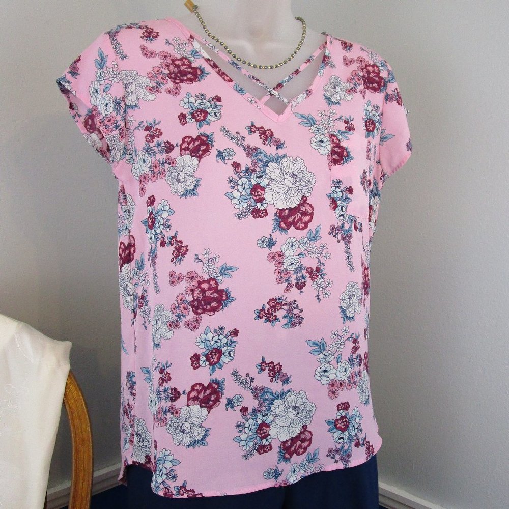 Pink Republic High/Low Cap Sleeve Top